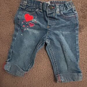 Embroidered Denim Kids Capri Jeans